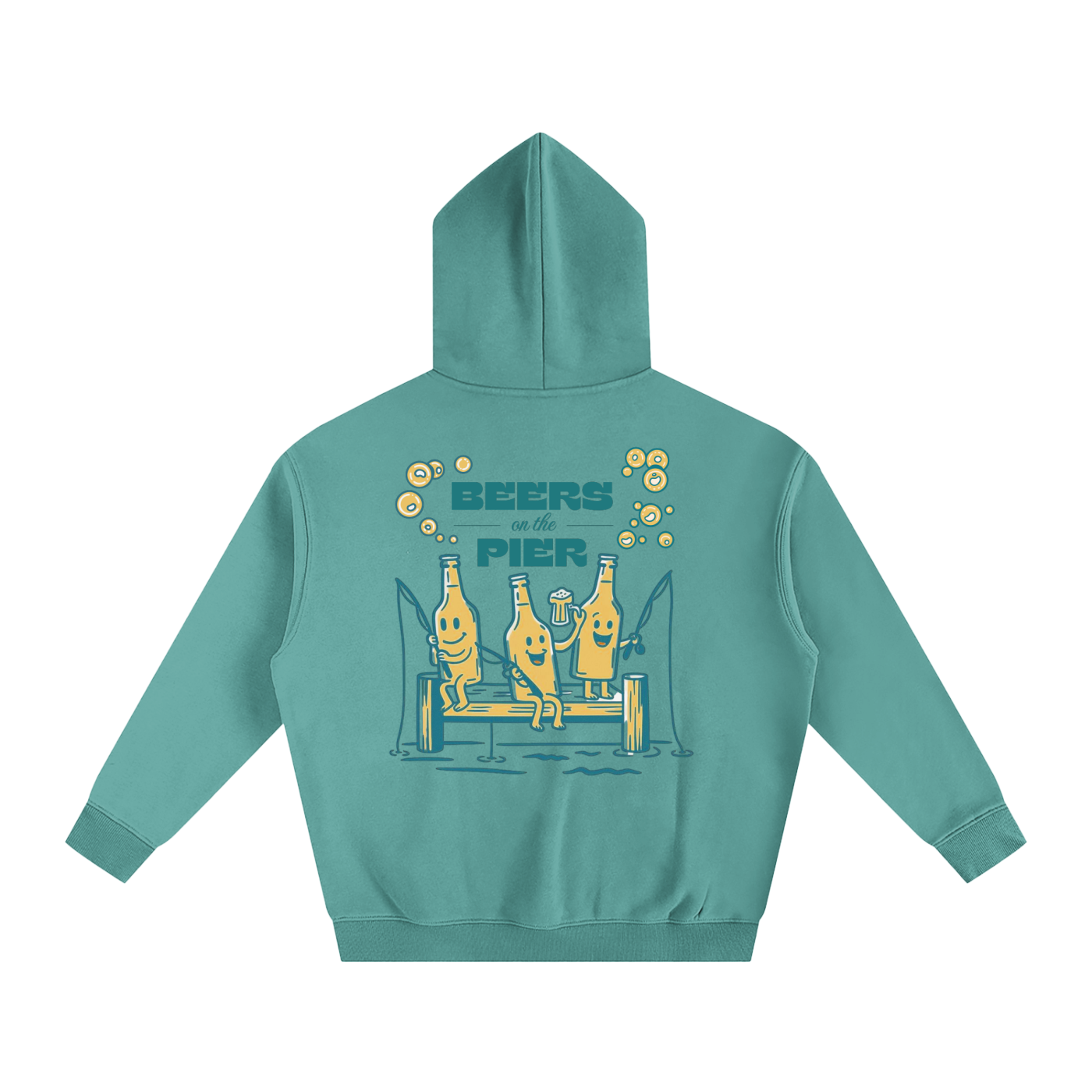 "Beers on the Pier" - Oversize Fleeced Hoodie (350 GSM)