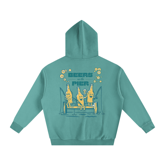 "Beers on the Pier" - Oversize Fleeced Hoodie (350 GSM)