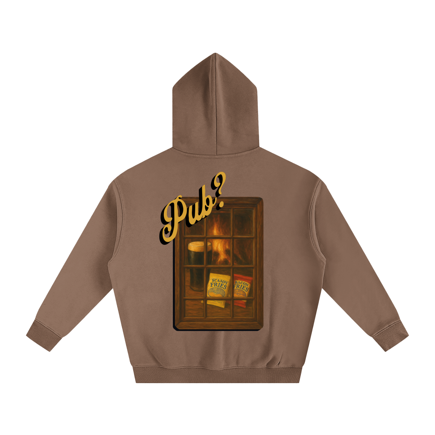 "Pub?" - Oversize Fleeced Hoodie (350 GSM)